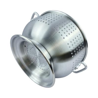 China Aluminum Colander Handle Straight Kitchen Rice Fruit Vegetable Wash Viable for sale