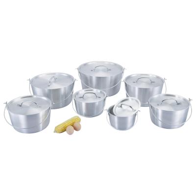 China Sustainable Aluminum Pot Set Sanded Cookware Set With Large Capacity For Home Restaurant for sale