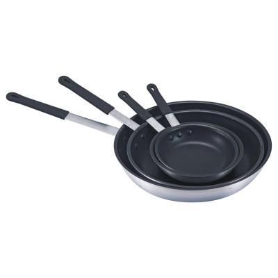 China Gas Cooker Aluminum Frying Pan Flared Rim Non-Stick Inside Sanded Outside Cookware Frying Pan for sale