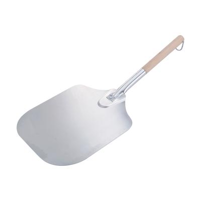 China Durable Aluminum Alloy Pizza Baking Tools Pizza Shovel Pizza Lifter With Wooden Handle for sale