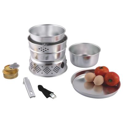 China Outdoor Equipment Increasing Hotel Restaurant Alcohol Stove Small Aluminum Hot Pot Household Camping Commercial Liquor Pot for sale