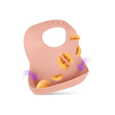 China Baby's eating silicone bib, three-dimensional waterproof, cross-border stock, baby bib, food grade silicone bib for sale