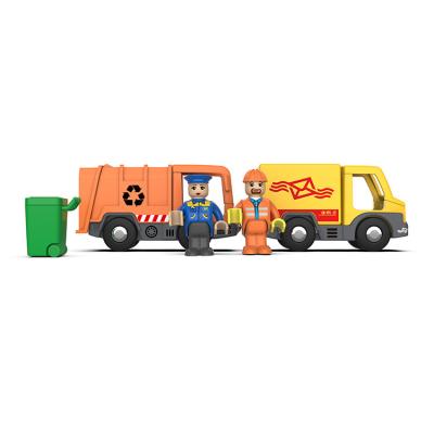 China Urban management figures, municipal scenes, trash can sets, wooden Thomas small train, rail car toys for sale