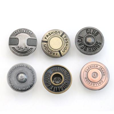 China Durable Washable Dry Cleaning Metal Nickel Free Jeans Button Logo Manufacturer Jeans Button Custom for sale