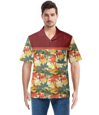 China OEM Custom Casual Anti-pilling Shirt Men's Beach Hawaiian Shirts Cotton for sale