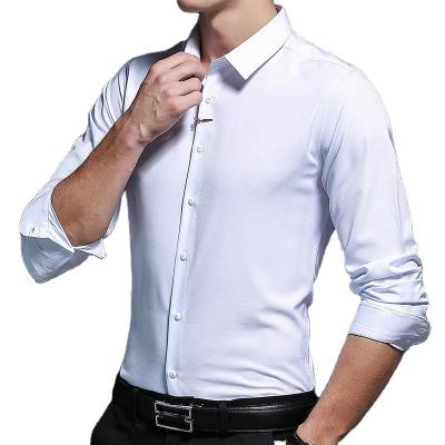 China Slim Fit Flex Collar Stretch Solid Shirt Anti-pilling Men's Dress Shirt For Man for sale