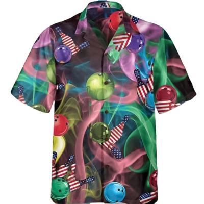 China Digital Print Shirts Anti-pilling Neon Colorful Light Pocket In Outer Space Unisex Hawaiian Shirt For Women Mens for sale