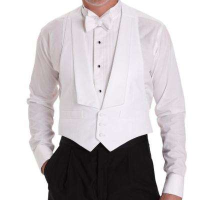 China Anti-pilling White Pique Shirts Invest And Bow Tie For Men's Formal Dress Shirt Sets for sale