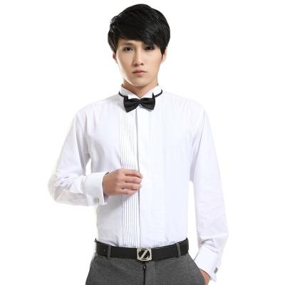 China OEM/ODM Anti-pilling French Style Wing Tip Collar Tuxedo Shirt for Men's Wedding Dinner for sale