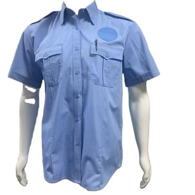 China Anti-pilling Customize Men's Classic Short Sleeve Security Airline Pilot Work Uniform Dress Shirt for sale