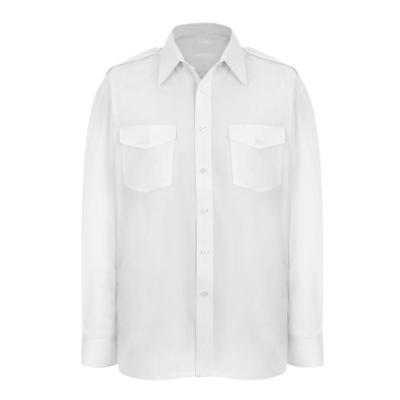 China Anti-pilling Men's Airline Pilot Uniform Shirt White Pilot Shirt Short Sleeve Shirts for sale