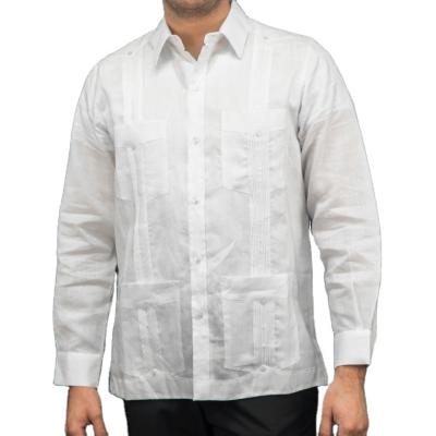 China Cotton canvas anti-pilling guayabera MEXICAN CUBAN WEDDING SHIRT for sale