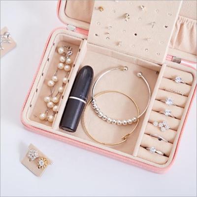 China Fashionable And Simple Small Size Leather Jewelry Box Many Colors Jewelry Travel Cosmetic Case for sale