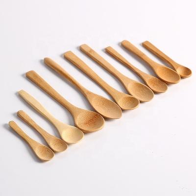 China Disposable Spoon Excavating Wooden Spoons Honey Bamboo Spoon Cute Disposable Camping Christmas Ice Cream Table Disposable Dinner Spoon Long for sale