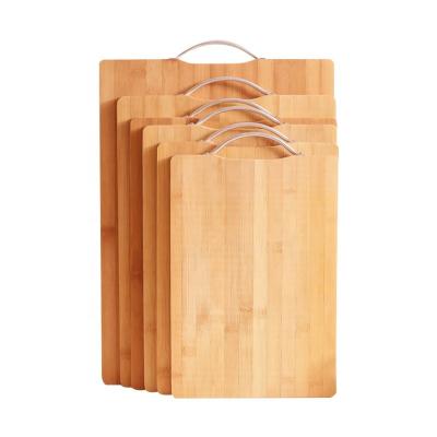 China Wholesale custom viable large vegetable meat organic bamboo chopping board bambu cutting plates with handle for kitchen for sale