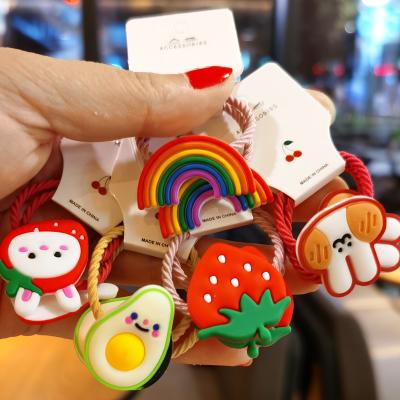 China Fashion/style 2021New cute lovely fruit cute hair accessories cartoon hair accessories girl hair bands elastic tie for sale