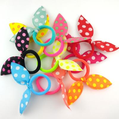 China Fashion / Cute Dot Bow Baby Kids Elastic Candy Polka Color Elastic Hair Bands Cute Hair Babies Hair Ties for sale