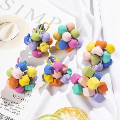 China Fashion/New Creative Wholesale Cute 10pcs Cute Kid Hair Band Colorful No Damage Elastic Hair Ties For Girls for sale