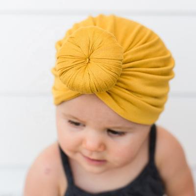 China Fashion/2021 New Arrived Cute Baby Turban Headband Oversized Donut High Quality Cotton Knot Children Accessories for sale