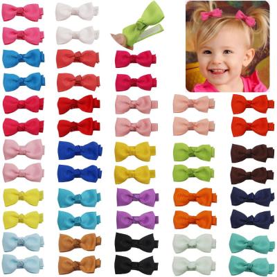 China Wholesale Soft Cute Baby Hair Accessories Non-slip Grosgrain Ribbon Hair Clips Bowknot Hair Clips for sale