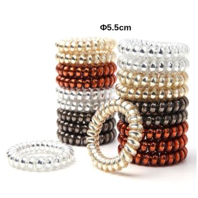 China Fashion / high elasticity simple high quality bright metal 5 colors elephone wire hair band twisted hair tie for sale