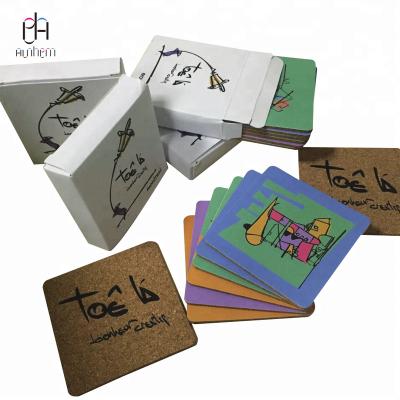 China Sustainable Hot Sale Customized Cork Coaster With Custom Logo Printing Packing Box, M-060 for sale