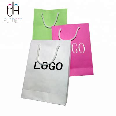 China Hot sale disposable logo paper shopping bag paper shopping bag promotion customized paper bag, M-768 for sale