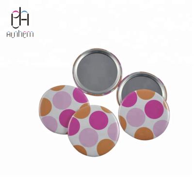 China Pocket mirror advertising custom design to promote small round mirror makeup canister pocket mirror tin mirror with logo printing, IC-397 for sale