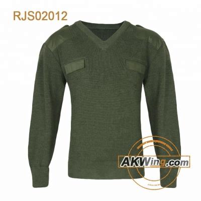 China Olive Green Army Wool Sweater Breathable Pullover Military Sweater for Camper for sale