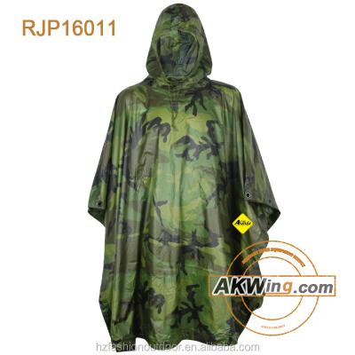 China Polyester British Army Raincoat Jungle Camouflage Military Rain Poncho With Ground Sheet And Tent Purpose for sale