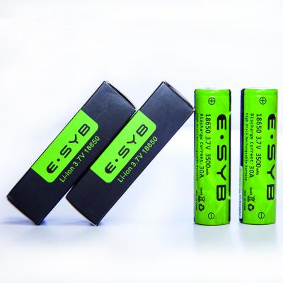 China Toys E-SYB OEM/PDM 3500mah Lithium-ion rechargeable battery 18650 Li-ion battery cell for flashlight for sale