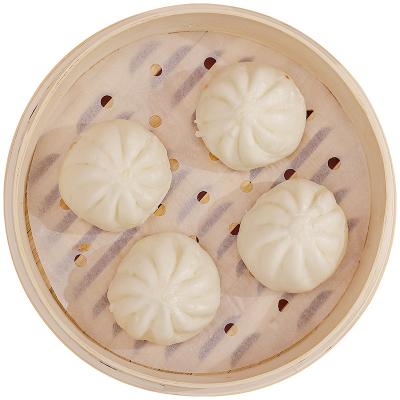 China Small Round Hole Anti-Curl Steaming Dim Sum Paper Silicone Coated Steamer Paper for sale