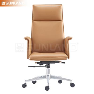 China Foshan Manufacturer High Back Leather Reclining Office Chair Adjustable Executive Office Manager Ergonomic Chairs (Height) for sale