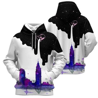 China Quality Waterproof Wholesale 3D Digital Printing Men's Hoodie Sweatshirt Custom City Sky Pullover Manufacturer HD-3DP01 for sale