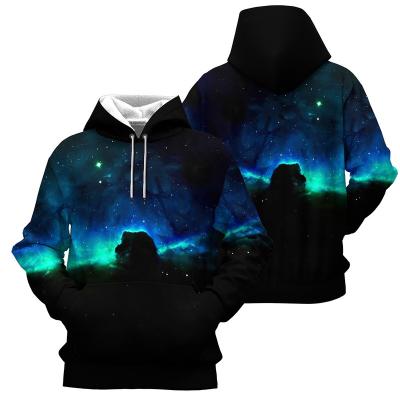 China Waterproof Fashionable Men's Graphic 3D Pattern Printed Novelty Deep Starry Sky Pullover Sweatshirt Casual Hoodies With Polyester HD-3DP03 for sale