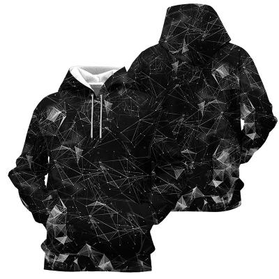 China Fashionable Men's OEM Pullover Hoodies Waterproof Plus Size Custom Geometric Starry Sky 3D Sublimation Polyester Spandex Printing HD-3DP34 for sale