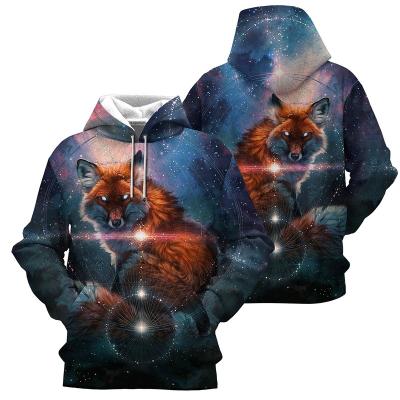 China OEM Design Waterproof 3d Sublimation Unisex Sweatshirts With Hood Starry Sky Animal Wolf Style With Custom Polyester Gym Hoodies HD-3DP38 for sale