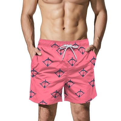 China Custom Design Breathable Sublimated Mini Bows And Arrows Style Wholesale Drawstring Surfing Short Swim Trunks ST-FLD15 for sale