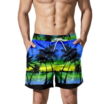 China 2022 summer men's swim trunks beach shorts pants Anti-wrinkle fashionable quick-dry sea and coconut tree tropical style with pocket ST-FLD05 for sale