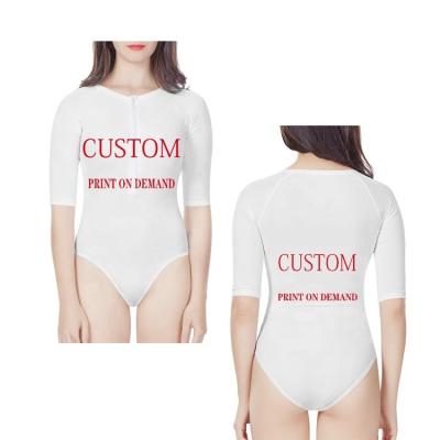 China 2021 Wholesale Custom Water Bra Bikini Fashion Summer Underwear Set Printed Women's Long Sleeve One-Piece Swimsuit for sale