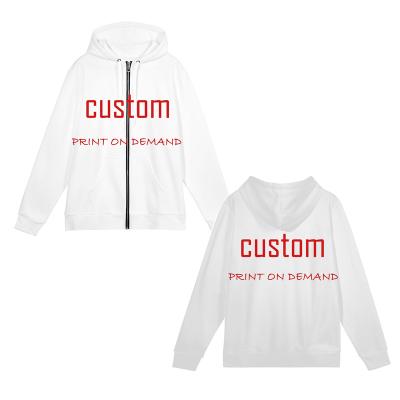 China 2021 Logo Zipper Pullover Women Custom Wholesale Anti-shrink Hoodie White Oversized Women's Sports Zipper Sweater for sale