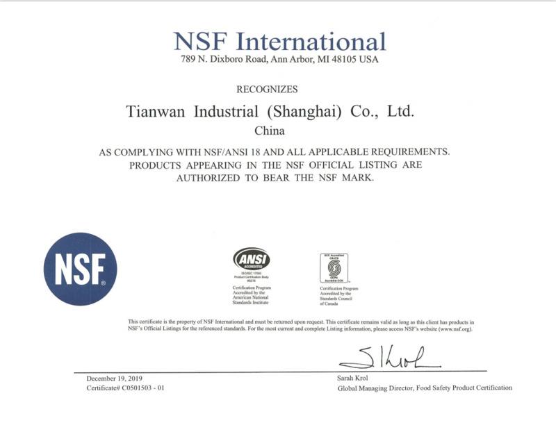 NSF - Tianwan (shanghai) Intelligent Equipment Co., Ltd.