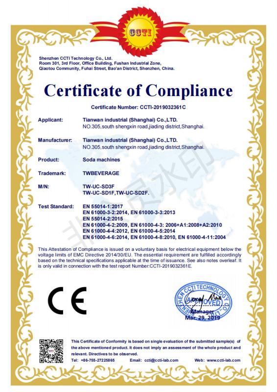 CE - Tianwan (shanghai) Intelligent Equipment Co., Ltd.