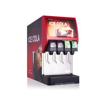 China 4 flavors post mix Soda fountain dispenser cola making machine  to dispense Coke and Pepsi soft drinks 950*420*760MM for sale