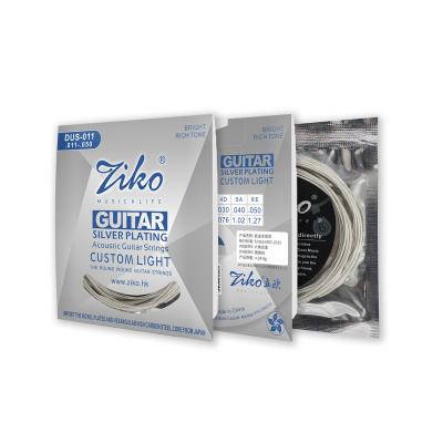 China GUITAR Ziko DUS-011 customer reorder product many times you can't absent silver plated cooper Metal Steel Guitar string for sale