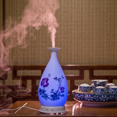 China Color Changing Modern Unique Ultrasonic Cool Ceramic Humidifier Diffuser 120ML LED Light Aroma Essential Oil for sale