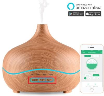 China Wooden Indoor Hot Selling Diffuser Wifi Aroma Diffuser Smart Essential Oil Diffuser With Fragrance Humidifier 7 Color for sale