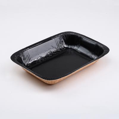 China High Heat Resistance Disposable Oven Paper Food Tray Airplane Meal Container White Black for sale