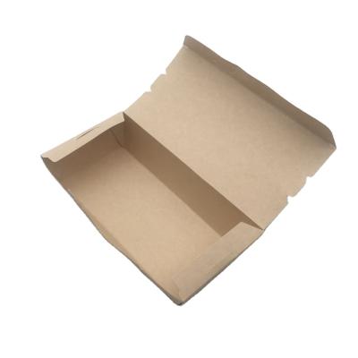 China Disposable Prepared Food Grade Brown Kraft Paper Rice Paper Box For Airline for sale