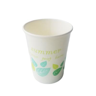 China Disposable Single Wall White Color Paper Coffee Cups 7oz With Logo for sale